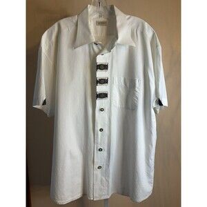 Landhaus Men XL Shirt C&A Naturally Embroidered Germany Cream Leather Designer
